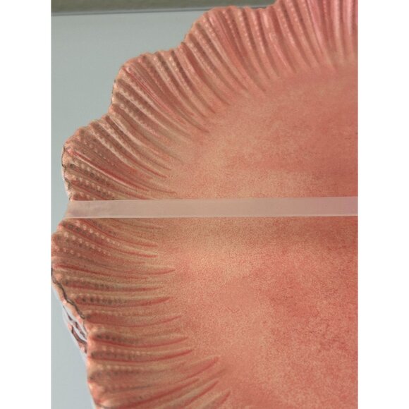 SOHO Loft Melamine Dinner Plate Pink Scalloped Set of 4 10.75" Indoor Outdoor - Picture 5 of 11